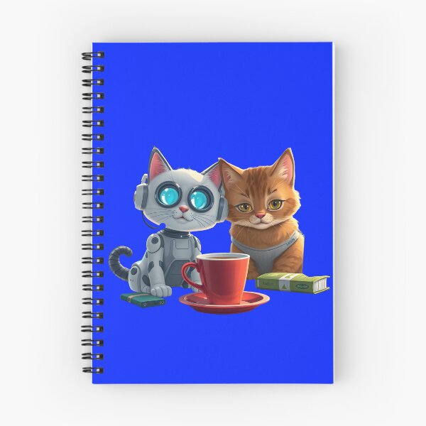 Item preview, Cat & Bot: Coffee Break Companions designed and sold by Cat On Caffeine.