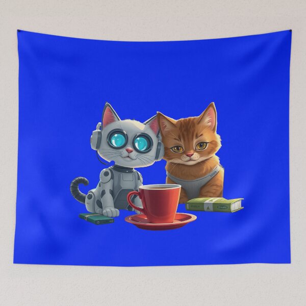 Item preview, Cat & Bot: Coffee Break Companions designed and sold by Cat On Caffeine.