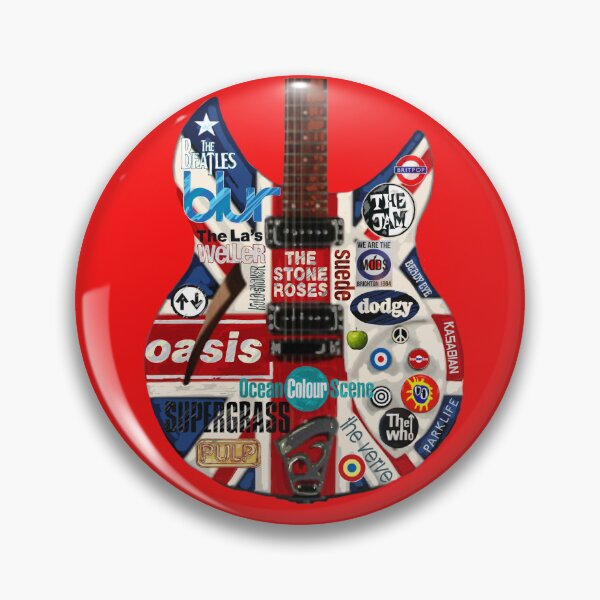 Item preview, Britpop Nineties Music Groups Mod band pop art Union Jack flag Rickenbacker Electric Guitar  designed and sold by Kludoman.