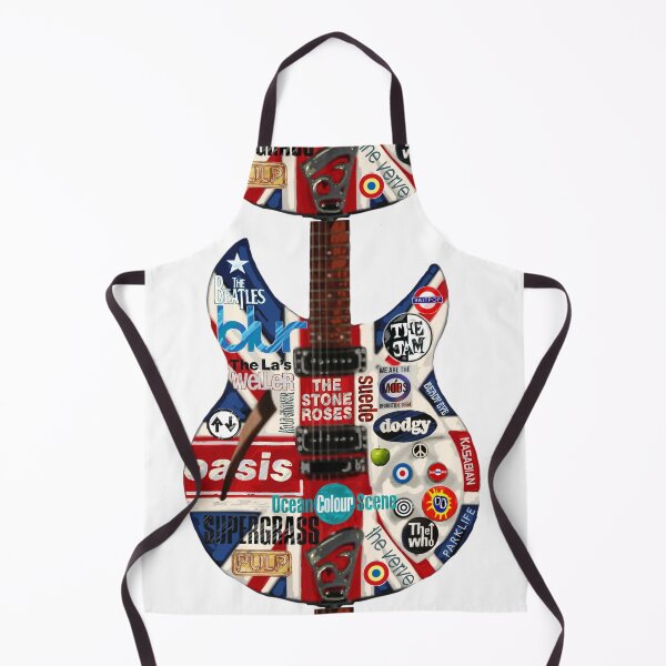 Item preview, Britpop Nineties Music Groups Mod band pop art Union Jack flag Rickenbacker Electric Guitar designed and sold by Kludoman.