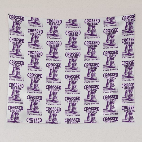 Item preview, Crossed The Line It Was Invisible | Bold Sarcastic Humor | Funny Walking Sneakers designed and sold by Cree8if.