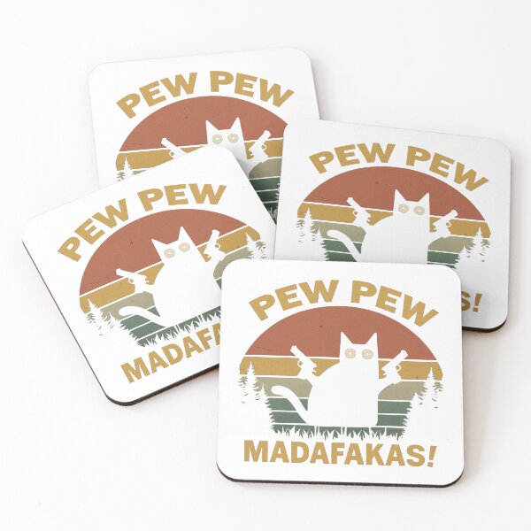 Item preview, Women's T-Shirt | Pew Pew Madafakas | Vintage Shirt | Funny Crazy Cat | Witty Gift Idea for Women designed and sold by Big Heart .