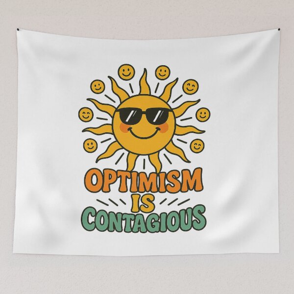 Item preview, Optimism Is Contagious – Smiling Sun Retro Design designed and sold by ArcadiaSilence.