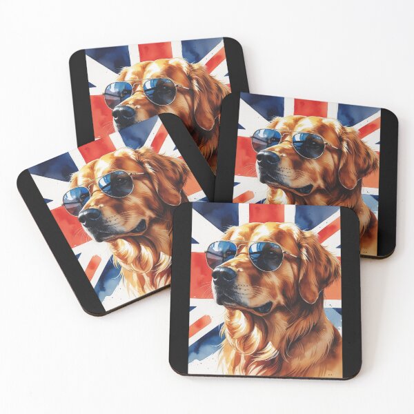 Item preview, Patriotic golden retriever lover UK flag england designed and sold by jackoslimited.