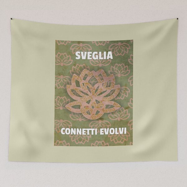 Item preview, Risvegliati Connettiti Evolvi | Lotus & Celtic Knot | Spirituale Boho Poster designed and sold by 	aluzia.design.