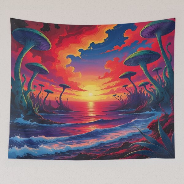 Item preview, Alien World Fiery Sunset Dreamlike Art designed and sold by EschatonGarden.