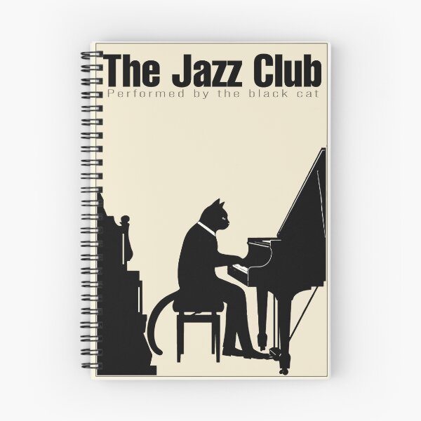 Item preview, Vintage Jazz Club Poster Black Cat Pianist Retro Music Art designed and sold by -DEEWOLF-.