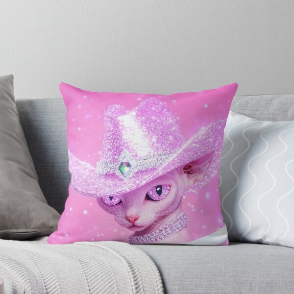 Item preview, Pink Glitter Cowboy Hat Cat with Knife designed and sold by Starcrimedesign.
