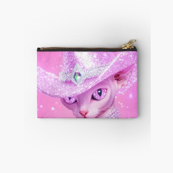 Item preview, Pink Glitter Cowboy Hat Cat with Knife designed and sold by Starcrimedesign.