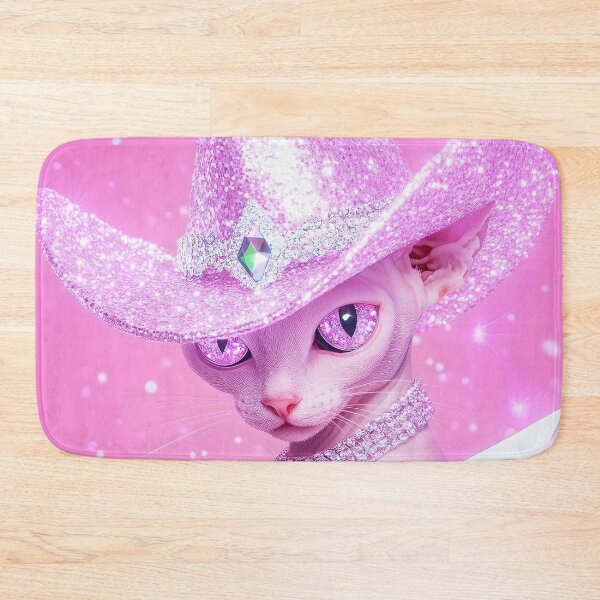 Item preview, Pink Glitter Cowboy Hat Cat with Knife designed and sold by Starcrimedesign.