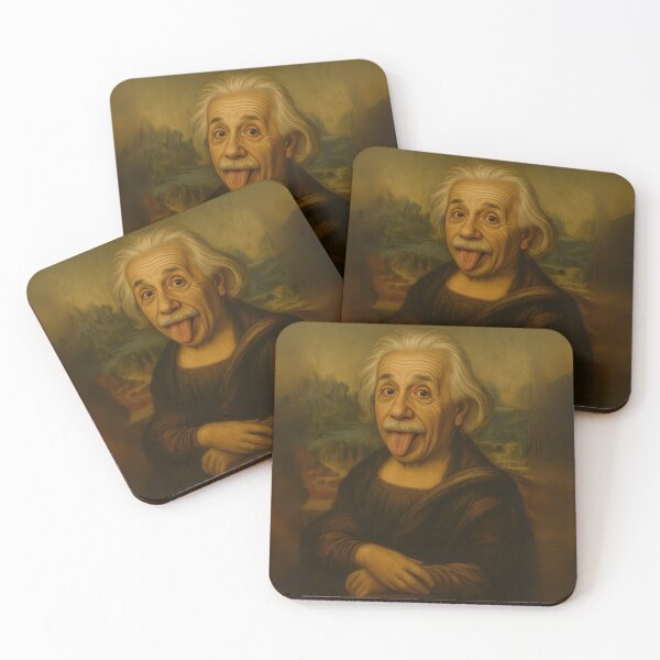 Item preview, Einstein Mona Lisa — Funny Art Parody for Meme Lovers designed and sold by Psycho-Crazy.