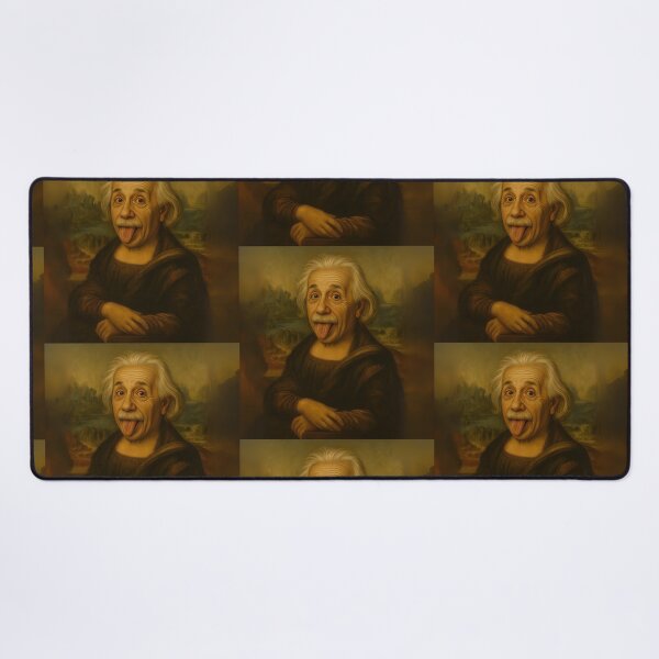 Item preview, Einstein Mona Lisa — Funny Art Parody for Meme Lovers designed and sold by Psycho-Crazy.
