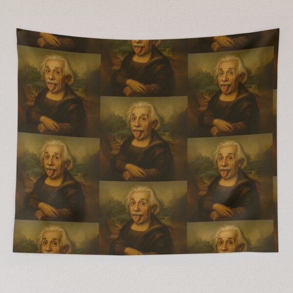 Item preview, Einstein Mona Lisa — Funny Art Parody for Meme Lovers designed and sold by Psycho-Crazy.