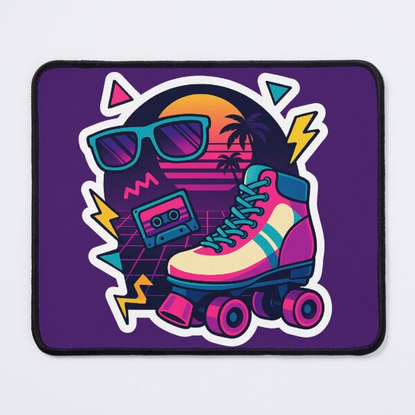 Item preview, Retro 80s Vaporwave Roller Skate, Neon Sunset, Sunglasses & Cassette designed and sold by CapturedByeJ.