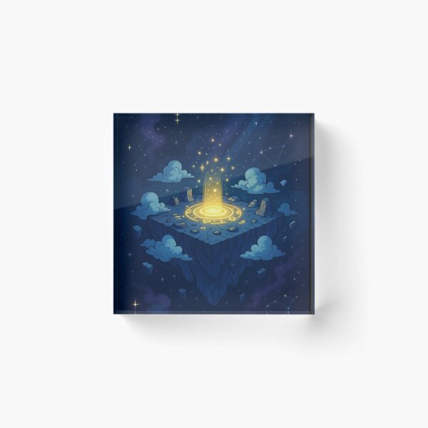Item preview, Celestial Island – Floating Magic Platform with Glowing Runes and Starry Sky designed and sold by InspireHaven.