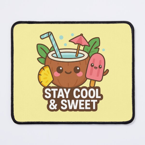Item preview, Stay cool and sweet: Kawaii summer coconut drink and ice cream design designed and sold by Martapp.