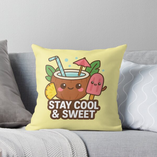 Item preview, Stay cool and sweet: Kawaii summer coconut drink and ice cream design designed and sold by Martapp.
