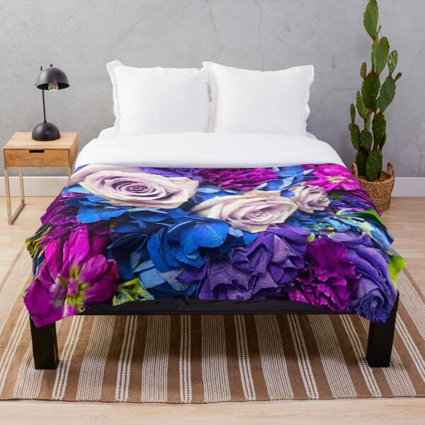 Item preview, Blue Purple Rose Bouquet Vivid Floral Photo Art designed and sold by SandyMDesigns.
