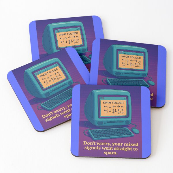 Item preview, "Mixed Signals? Spam Folder." – Retro Computer Art  designed and sold by Together-in-calm.