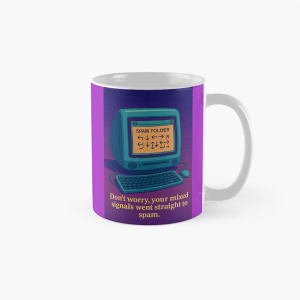 Item preview, "Mixed Signals? Spam Folder." – Retro Computer Art  designed and sold by Together-in-calm.