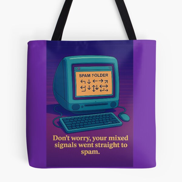 Artikelvorschau, „Gemischte Signale? Spam-Ordner.“ – Retro Computer Art entworfen und verkauft von Together-in-calm.