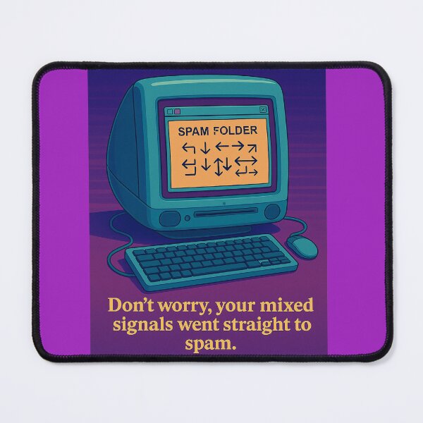Item preview, "Mixed Signals? Spam Folder." – Retro Computer Art  designed and sold by Together-in-calm.