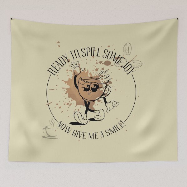 Item preview, Ready to Spill Some Joy - Vintage Coffee Cartoon designed and sold by CypisDesign.