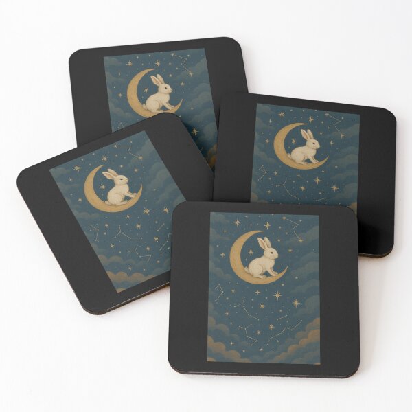 Item preview, bunny and the moon in space  designed and sold by bycay.