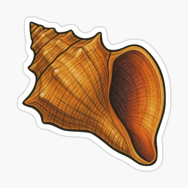 Item preview, Conch Shell Drawing – Tropical Spiral Shell Ocean Design designed and sold by Vendeloc.