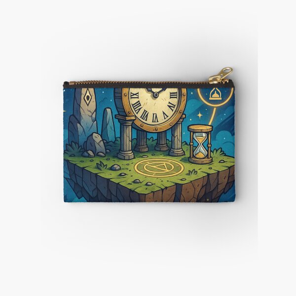 Item preview, Time Island – Floating Clock Temple with Cosmic Gears and Hourglass Symbols designed and sold by InspireHaven.