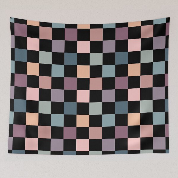 Item preview, Colorful Checkerboard cottagecore Halloween black designed and sold by Designsbyluzia.