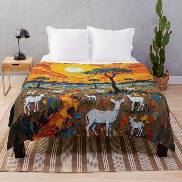 Item preview, Golden Savannah with Antelopes – Textured Art designed and sold by TitoMassia.