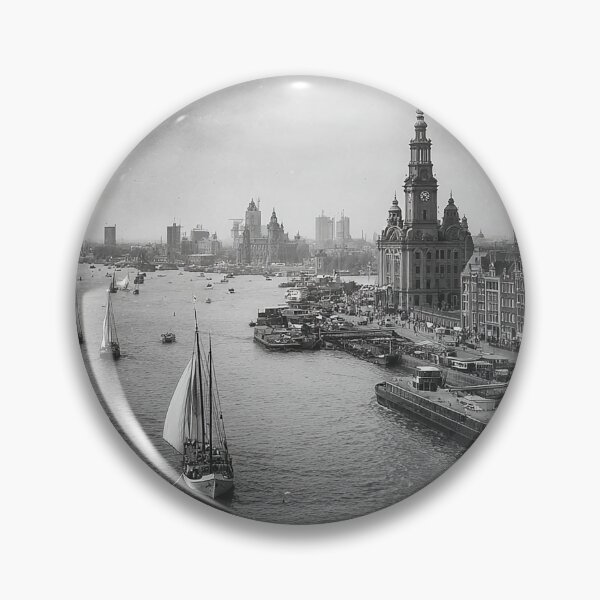 Item preview, Vintage Riverside Cityscape designed and sold by Line Designs By Duck.