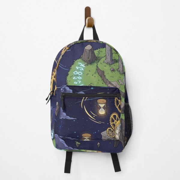 Item preview, Time Island – Floating Clock Temple with Cosmic Gears and Hourglass Symbols designed and sold by InspireHaven.