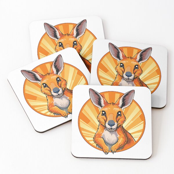 Item preview, Illustrated portrait of Kangaroo, Cute head of wild Australian mammal, kangaroo's head, highlights its long ears, expressive eyes, and gentle features, giving the a graceful and calm appearance designed and sold by Danler.