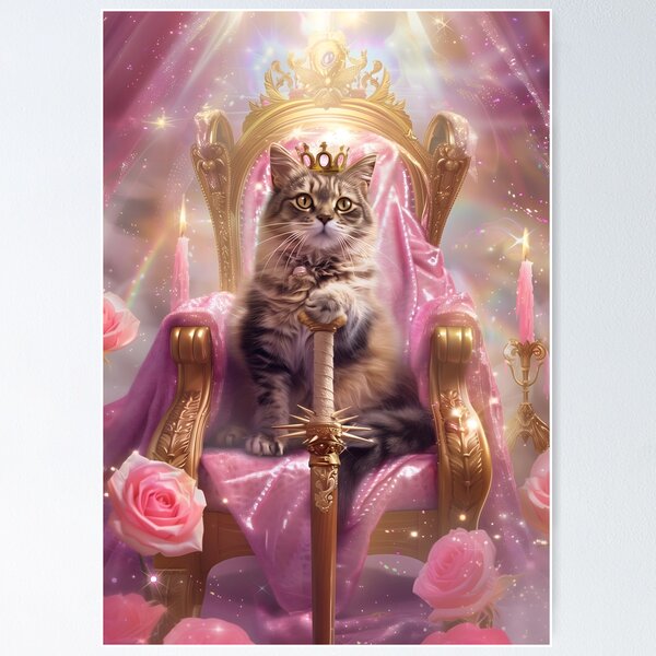 Item preview, Regal Cat Queen on Throne designed and sold by Starcrimedesign.