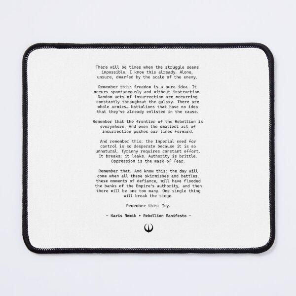 Item preview, Karis Nemik Rebellion Manifesto designed and sold by RebelHeroUK.