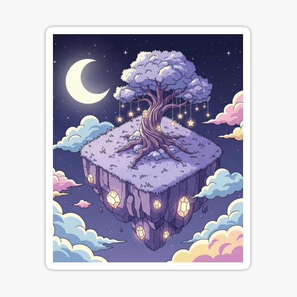 Item preview, Dream Island – Floating Night Realm with Stars, Crystals and Moon Magic designed and sold by InspireHaven.