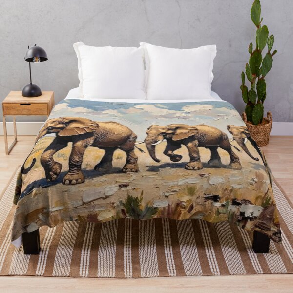 Item preview, Elephant March – Oil Painting designed and sold by TitoMassia.