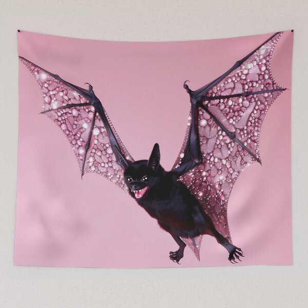 Item preview, Black Bat with Glittering Pink Wings designed and sold by Starcrimedesign.
