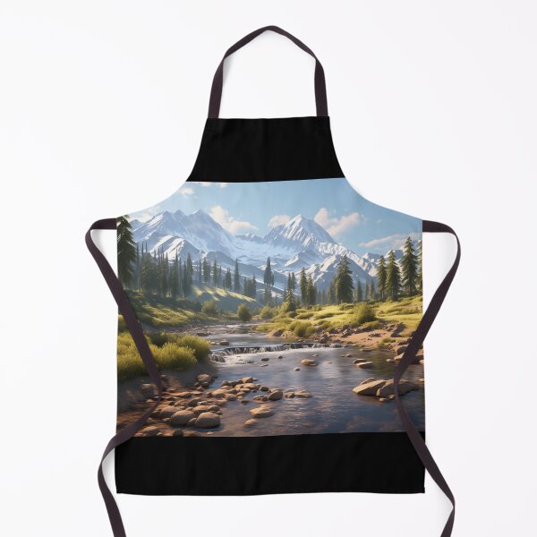 Item preview, Snow covered mountains landscape with a meandering shallow river  designed and sold by Roxane Bay.