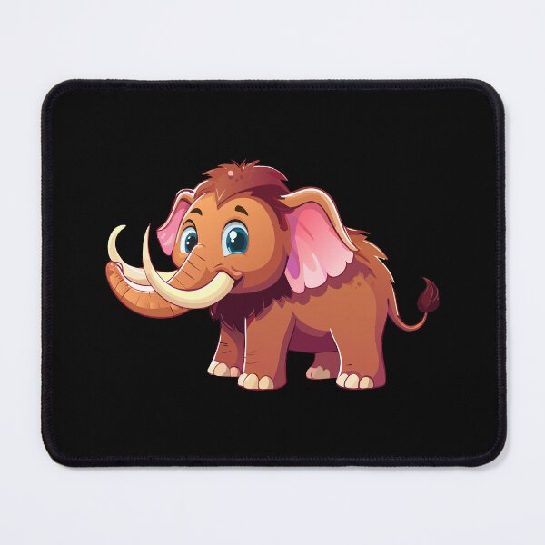 Item preview, Cute Mammuthus, Woolly mammoth extinct, Mammoth with Giant Ivory,  Brown walking mammoth with big tusks, Large extinct animal from ice age designed and sold by Danler.