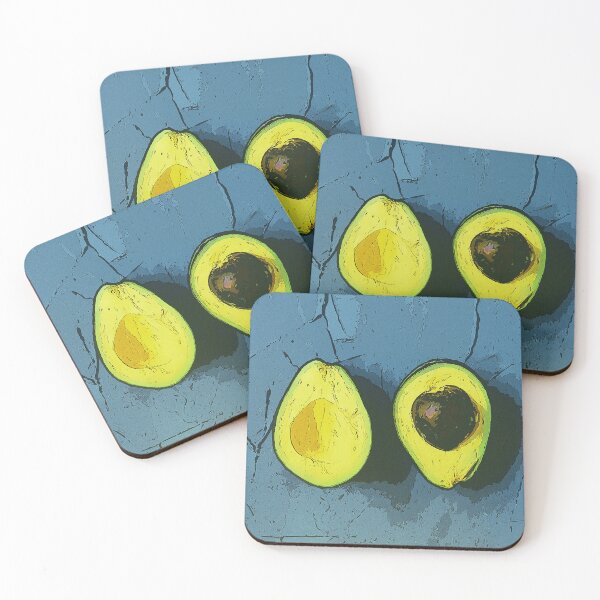Item preview, Vibrant Cartoon-Style Avocado Halves on Textured Background designed and sold by Pacika.