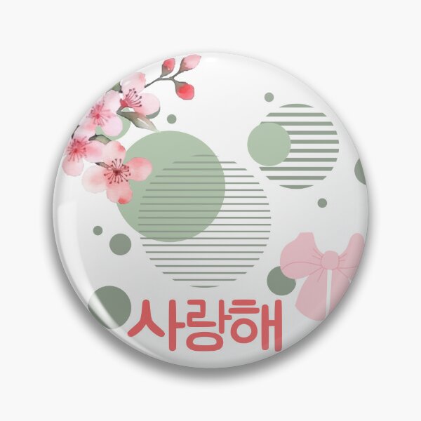 Item preview, Saranghae with cherry blossoms and hanbok bow designed and sold by Mykdrama.pod .