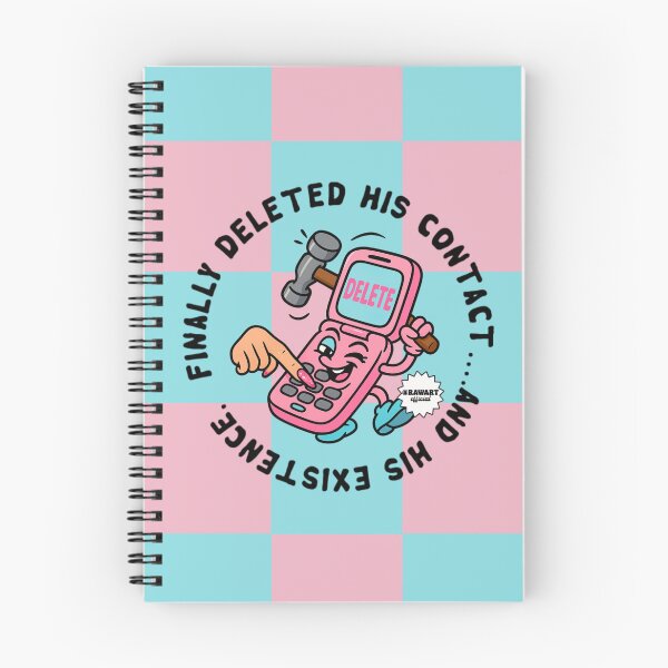 Item preview, Deleted His Contact Funny Flip Phone Art | Retro Breakup Design for Stickers, Prints, T-Shirts & Emotional Cleanse Gifts designed and sold by Vibes Over Budget.