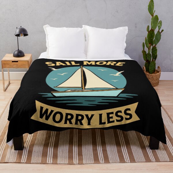 Item preview, Sail More Worry Less Captain Sailing Boat Nautical designed and sold by LuminOrb.