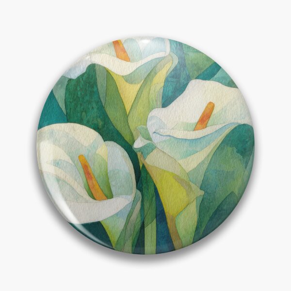 Item preview, Elegant Watercolor Calla Lilies – Botanical Art in Green and White designed and sold by dawnleblanc55.
