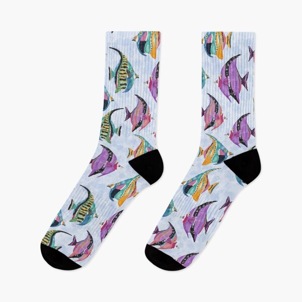 Item preview, Tropical Fish Watercolor Seamless Pattern designed and sold by Magnolia Valley Art.