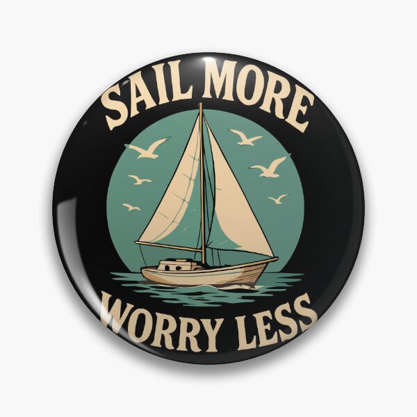 Item preview, Sail More Worry Less Boat Captain Nautical vintage designed and sold by LuminOrb.