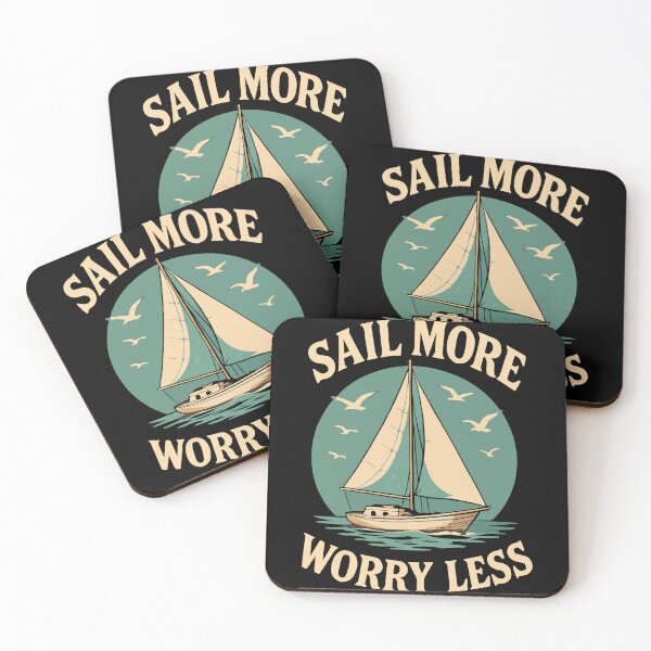 Item preview, Sail More Worry Less Boat Captain Nautical vintage designed and sold by LuminOrb.